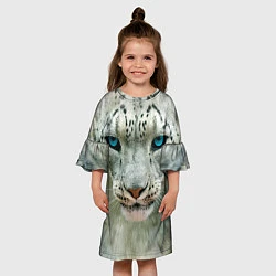 Платье клеш для девочки Снежный барс, цвет: 3D-принт — фото 2