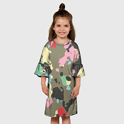 Платье клеш для девочки Камуфляж: микс цветов, цвет: 3D-принт — фото 2