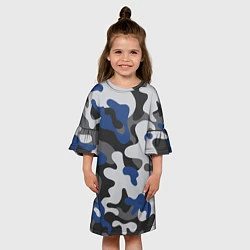 Платье клеш для девочки Зимний камуфляж, цвет: 3D-принт — фото 2