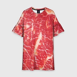 Платье клеш для девочки Мясо, цвет: 3D-принт