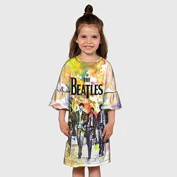 Платье клеш для девочки The Beatles: Colour Spray, цвет: 3D-принт — фото 2