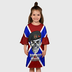 Платье клеш для девочки Череп: Морская пехота, цвет: 3D-принт — фото 2