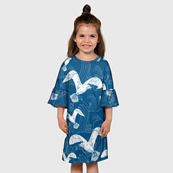 Платье клеш для девочки Чайки, цвет: 3D-принт — фото 2