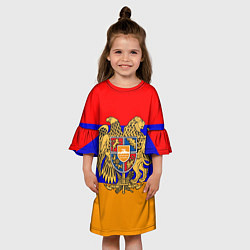 Платье клеш для девочки Герб и флаг Армении, цвет: 3D-принт — фото 2