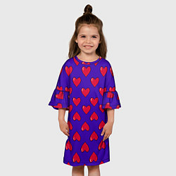 Платье клеш для девочки Hearts Pattern, цвет: 3D-принт — фото 2