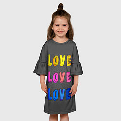 Платье клеш для девочки Love Love Love, цвет: 3D-принт — фото 2