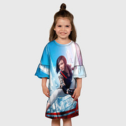 Платье клеш для девочки Mirror`s edge, цвет: 3D-принт — фото 2