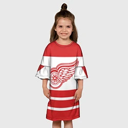 Платье клеш для девочки Detroit Red Wings, цвет: 3D-принт — фото 2