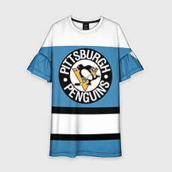 Платье клеш для девочки Pittsburgh Penguins: White, цвет: 3D-принт