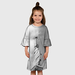 Платье клеш для девочки Статуя Свободы, цвет: 3D-принт — фото 2