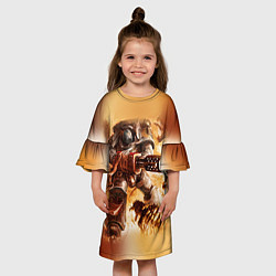 Платье клеш для девочки Серый рыцарь, цвет: 3D-принт — фото 2