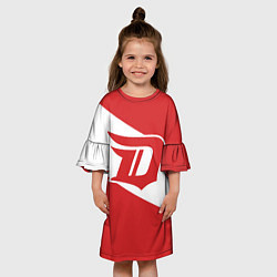 Платье клеш для девочки Detroit Red Wings D, цвет: 3D-принт — фото 2