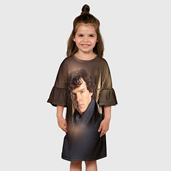 Платье клеш для девочки Бенедикт Камбербэтч 1, цвет: 3D-принт — фото 2