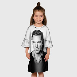 Платье клеш для девочки Бенедикт Камбербэтч, цвет: 3D-принт — фото 2