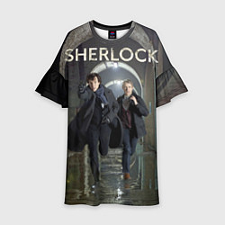 Платье клеш для девочки Sherlock Break, цвет: 3D-принт