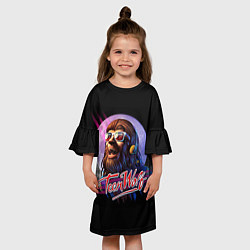 Платье клеш для девочки Teen Wolf: Retro цвета 3D-принт — фото 2