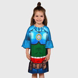 Платье клеш для девочки Капитан Чечня, цвет: 3D-принт — фото 2