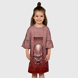 Платье клеш для девочки DOOM Skull, цвет: 3D-принт — фото 2