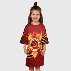 Платье клеш для девочки День победы 4, цвет: 3D-принт — фото 2