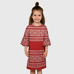 Платье клеш для девочки Вязанный принт, цвет: 3D-принт — фото 2