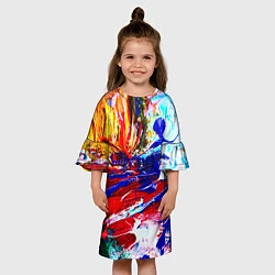 Платье клеш для девочки Краска, цвет: 3D-принт — фото 2