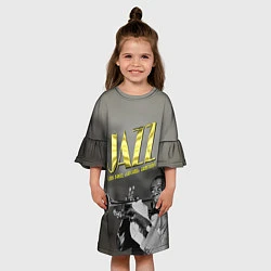 Платье клеш для девочки Луи Армстронг, цвет: 3D-принт — фото 2