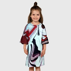 Платье клеш для девочки Разводы, цвет: 3D-принт — фото 2