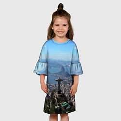 Платье клеш для девочки Рио-де-Жанейро, цвет: 3D-принт — фото 2