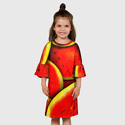 Платье клеш для девочки Арбуз, цвет: 3D-принт — фото 2