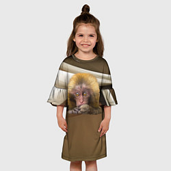 Платье клеш для девочки Мартышка, цвет: 3D-принт — фото 2