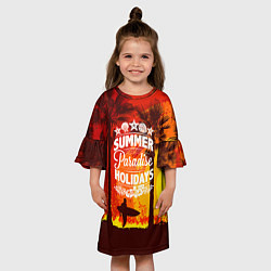 Платье клеш для девочки Summer Surf 2, цвет: 3D-принт — фото 2