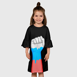 Платье клеш для девочки Русский кулак, цвет: 3D-принт — фото 2