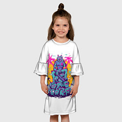 Платье клеш для девочки Hotline Miami: Throne, цвет: 3D-принт — фото 2