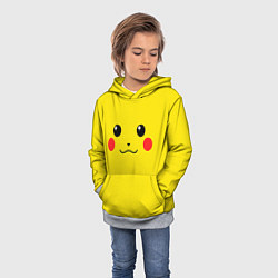 Толстовка-худи детская Happy Pikachu, цвет: 3D-меланж — фото 2