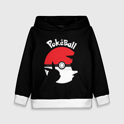 Толстовка-худи детская Pokeball, цвет: 3D-белый