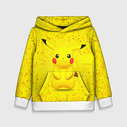 Толстовка-худи детская Pikachu, цвет: 3D-белый