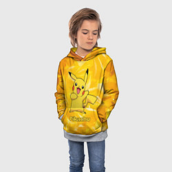 Толстовка-худи детская Pikachu, цвет: 3D-меланж — фото 2