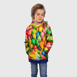 Толстовка-худи детская Сладкие конфетки, цвет: 3D-синий — фото 2
