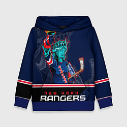 Толстовка-худи детская New York Rangers, цвет: 3D-синий