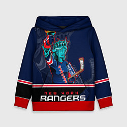 Толстовка-худи детская New York Rangers, цвет: 3D-красный