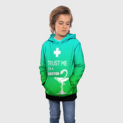 Толстовка-худи детская Trust me, i'm a doctor, цвет: 3D-черный — фото 2