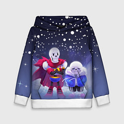 Толстовка-худи детская Sans & Papyrus, цвет: 3D-белый