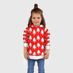 Толстовка-худи детская Ёлочки, цвет: 3D-белый — фото 2