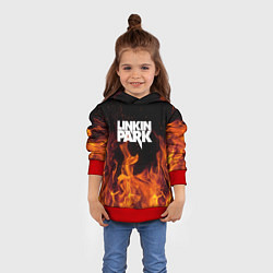 Толстовка-худи детская Linkin Park: Hell Flame, цвет: 3D-красный — фото 2