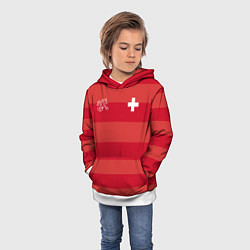 Толстовка-худи детская Сборная Швейцарии по футболу, цвет: 3D-белый — фото 2