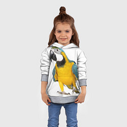 Толстовка-худи детская Попугай ара, цвет: 3D-меланж — фото 2
