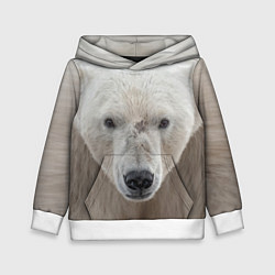 Толстовка-худи детская Белый медведь, цвет: 3D-белый