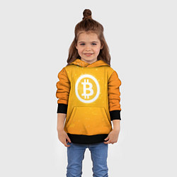Толстовка-худи детская Bitcoin Orange, цвет: 3D-черный — фото 2