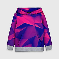 Толстовка-худи детская Violet polygon, цвет: 3D-меланж