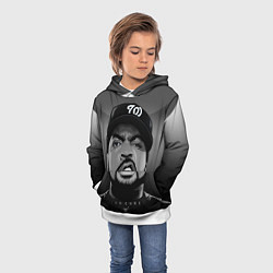 Толстовка-худи детская Ice Cube: Gangsta, цвет: 3D-белый — фото 2